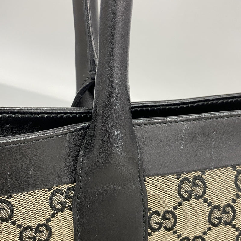 【6ic4476】グッチ トートバッグ GGキャンバス 002 1119 キャンバス ブラック ベージュ シャンパンゴールド金具【中古】レディース