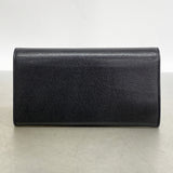 【6ic4485】シャネル 長財布 キャビアスキン ブラック シルバー金具【中古】レディース