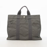 【6ic4546】エルメス トートバッグ エールラインMM ナイロン グレー シルバー金具【中古】メンズ レディース ユニセックス