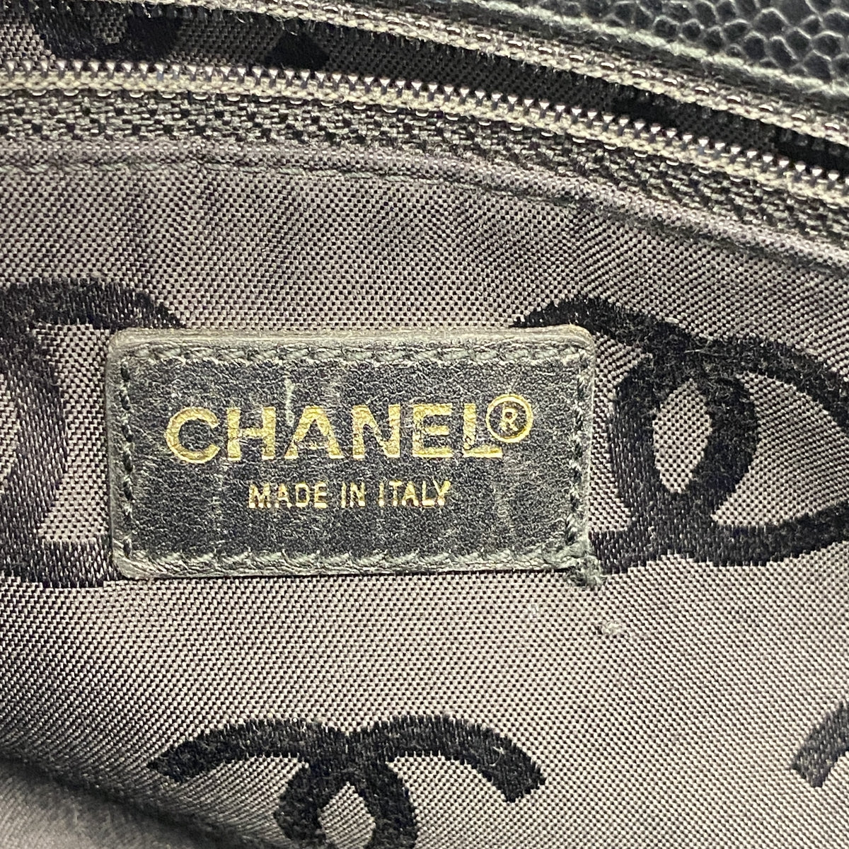 【6ic4561】シャネル トートバッグ キャビアスキン ブラック ゴールド金具【中古】レディース