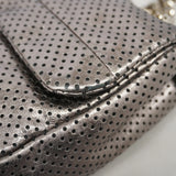 【6ic4571】シャネル ショルダーバッグ 2.55 Wチェーン パンチング レザー シルバー ゴールド/シルバー金具【中古】レディース