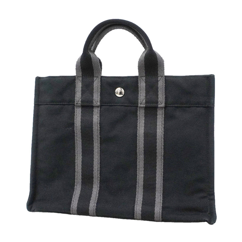 【6ic4590】エルメス トートバッグ フールトゥPM キャンバス ブラック シルバー金具【中古】メンズ レディース ユニセックス