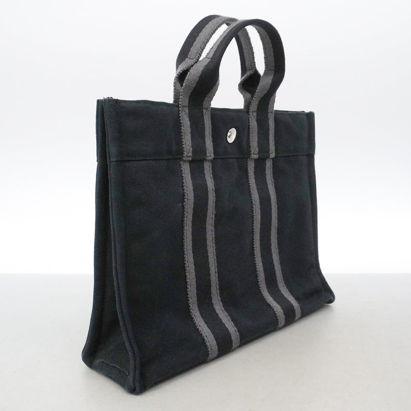 【6ic4590】エルメス トートバッグ フールトゥPM キャンバス ブラック シルバー金具【中古】メンズ レディース ユニセックス
