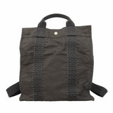 【6ic4624】エルメス リュック・デイパック エールラインアド ナイロン グレー シルバー金具【中古】レディース