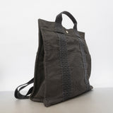 【6ic4624】エルメス リュック・デイパック エールラインアド ナイロン グレー シルバー金具【中古】レディース