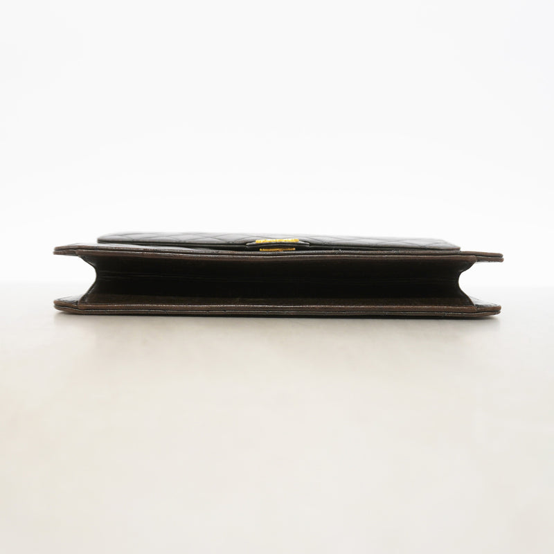 【6ic4625】シャネル ショルダーバッグ マトラッセ チェーンショルダー ラムスキン ブラック ゴールド金具【中古】レディース