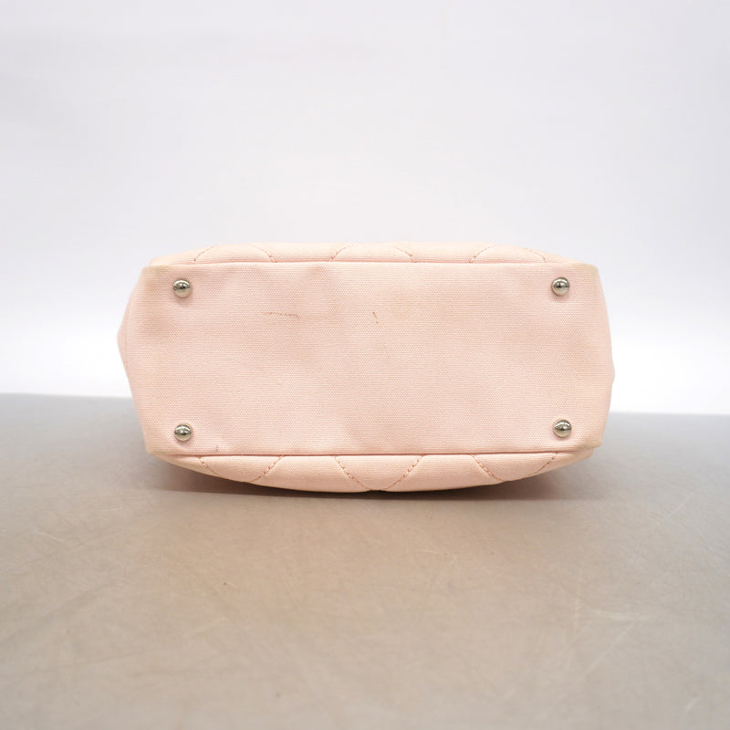【6ic4629】シャネル トートバッグ パリビアリッツ キャンバス ピンク シルバー金具【中古】レディース