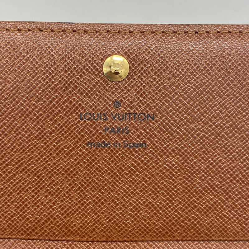 【6ic4650】ルイヴィトン 財布 モノグラム ポルトフォイユトレゾール M61736 ブラウン【中古】レディース