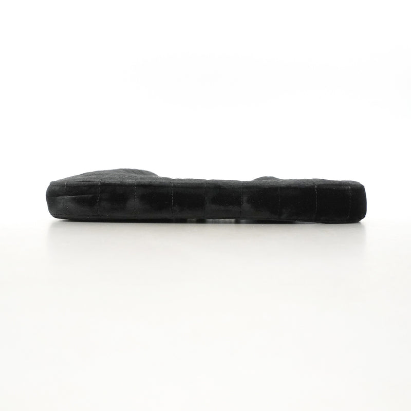 【6ic4685】シャネル チェーントート チョコバー ベロア ハラコ ブラック ゴールド金具【中古】レディース
