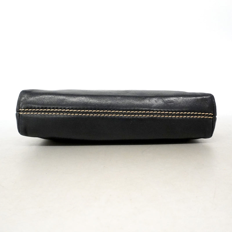 【6ic4687】シャネル ハンドバッグ ラムスキン ブラック シルバー金具【中古】レディース