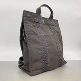 【6ic4704】エルメス リュック・デイパック エールラインサックアドPM ナイロン グレー シルバー金具【中古】レディース