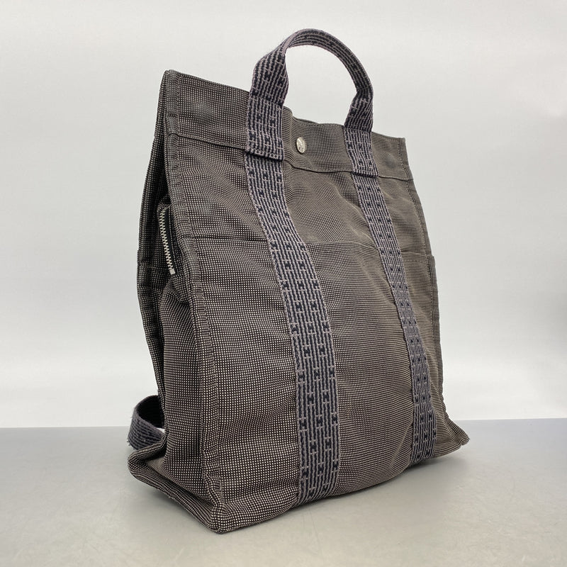 【6ic4704】エルメス リュック・デイパック エールラインサックアドPM ナイロン グレー シルバー金具【中古】レディース