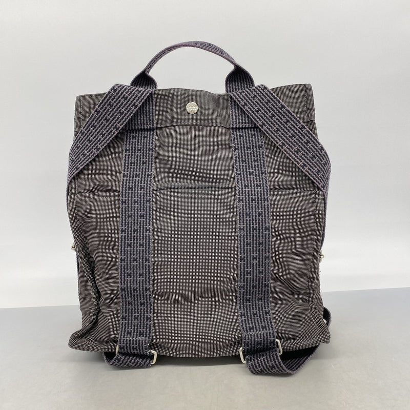 【6ic4704】エルメス リュック・デイパック エールラインサックアドPM ナイロン グレー シルバー金具【中古】レディース