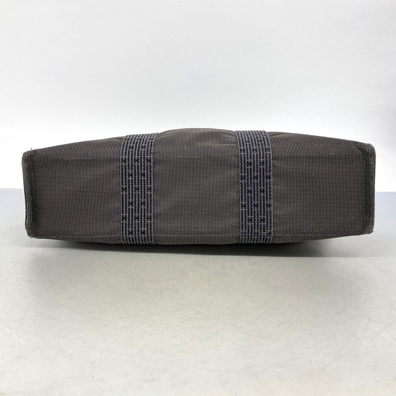 【6ic4705】エルメス トートバッグ エールラインMM ナイロン グレー シルバー金具【中古】レディース