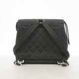 【6ic4734】シャネル リュック・デイパック マトラッセ コットン ブラック シルバー金具【中古】レディース
