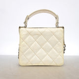 【6ic4735】シャネル ハンドバッグ 2.55/マトラッセ チェーンショルダー レザー ホワイト シルバー金具 2wayバッグ【中古】レディース