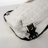 【6ic4737】シャネル ショルダーバッグ スポーツ コットン グレー シルバー金具【中古】レディース