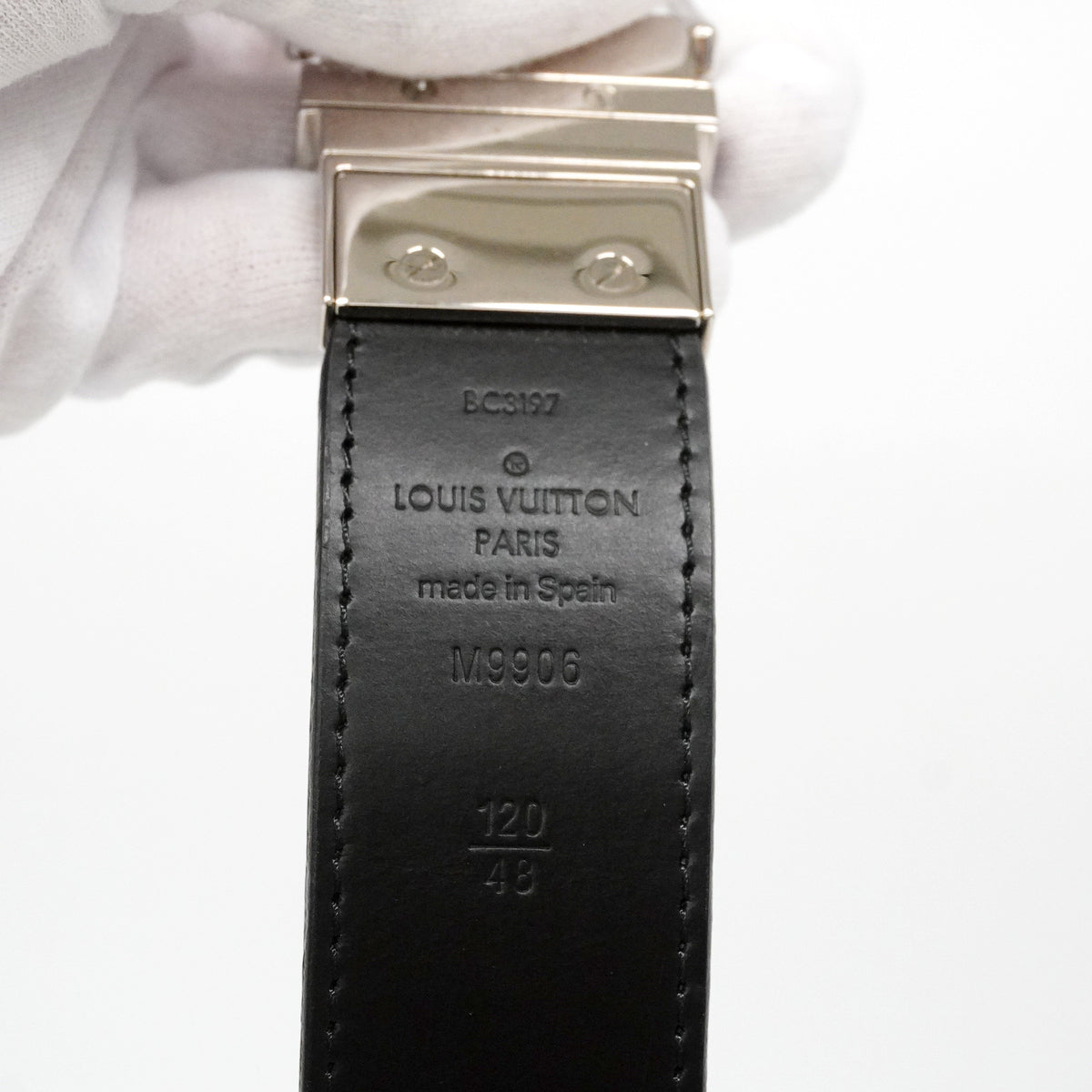 【6ic4754】ルイヴィトン ベルト サンチュールスレンダー M9906 ノワール【中古】メンズ