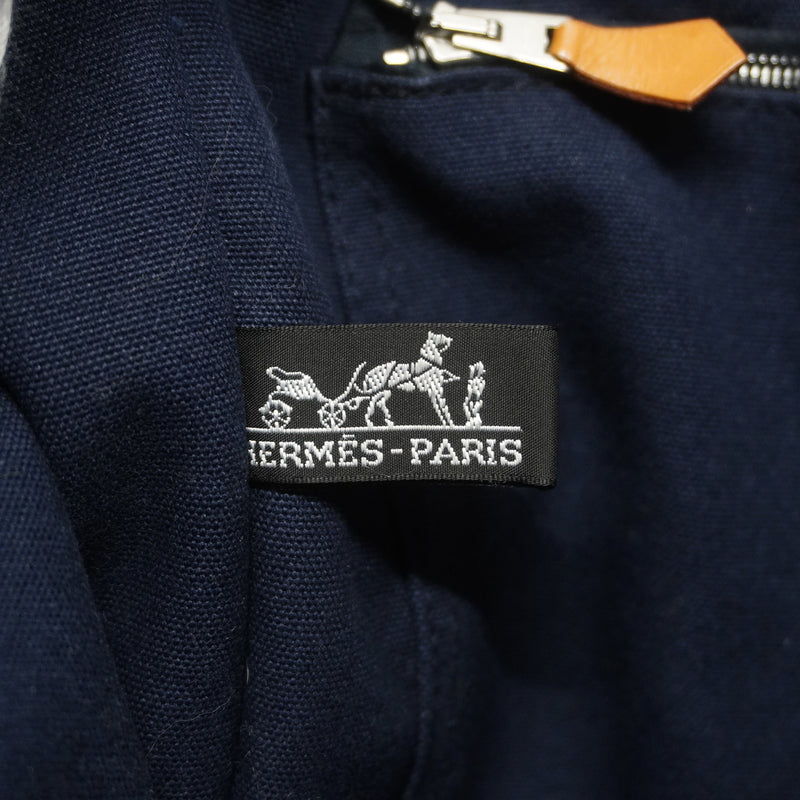 【6ic4762】エルメス トートバッグ フールトゥMM キャンバス ネイビー シルバー金具【中古】メンズ レディース ユニセックス
