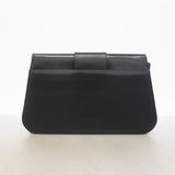【6ic4764】カルティエ ショルダーバッグ サファイア レザー ネイビー ゴールド金具【中古】レディース