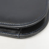 【6ic4764】カルティエ ショルダーバッグ サファイア レザー ネイビー ゴールド金具【中古】レディース