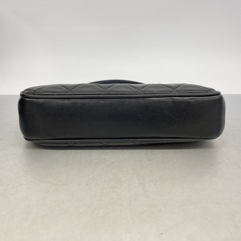 【6ic4767】シャネル ハンドバッグ マトラッセ ラムスキン ブラック シルバー金具【中古】レディース