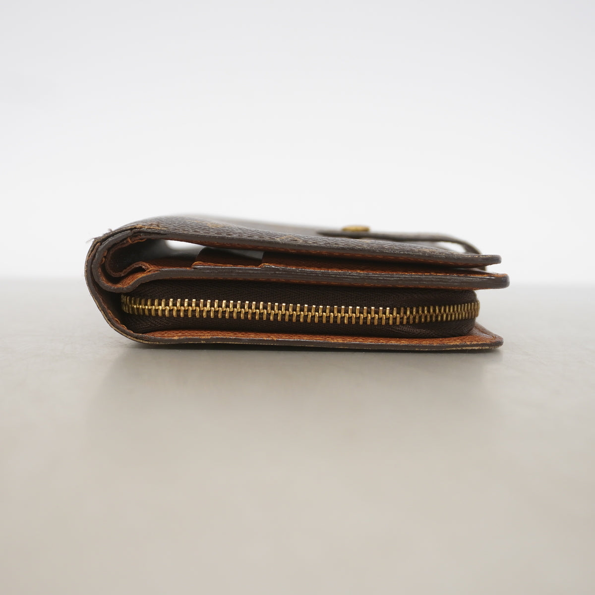 【6id4834】ルイヴィトン 財布 モノグラム ポルトパピエジップ M61207 ブラウン【中古】レディース
