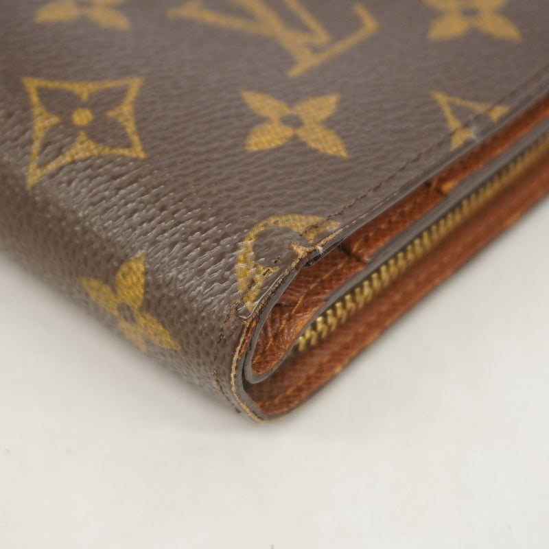 【6id4834】ルイヴィトン 財布 モノグラム ポルトパピエジップ M61207 ブラウン【中古】レディース