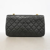【6id4837】シャネル ショルダーバッグ マトラッセ チェーンショルダー ラムスキン ブラック ゴールド金具【中古】レディース