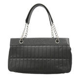 【6id4838】シャネル ショルダーバッグ チェーンショルダー ラムスキン ブラック シルバー金具【中古】レディース