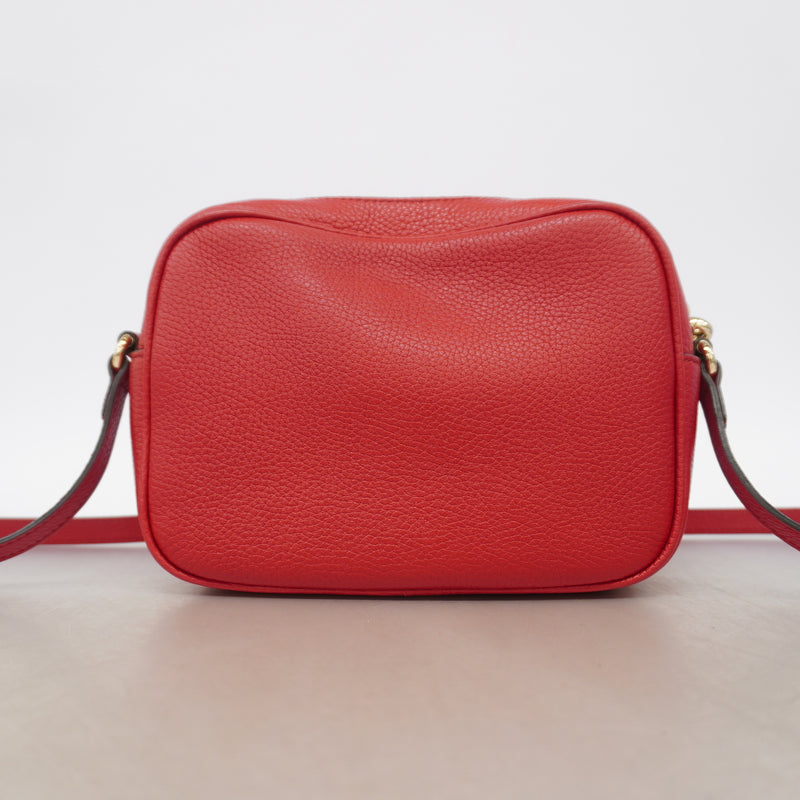 【6id4839】グッチ ショルダーバッグ ソーホー 308364 レザー レッド シャンパンゴールド金具【中古】レディース