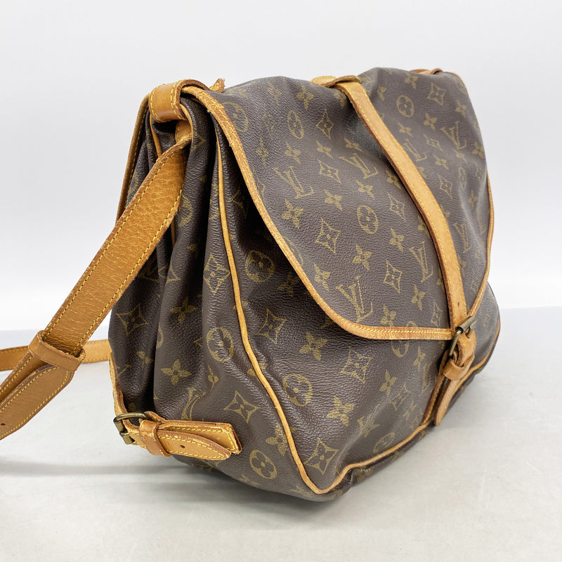 【6id4863】ルイヴィトン ショルダーバッグ モノグラム ソミュール35 M42254 ブラウン【中古】レディース