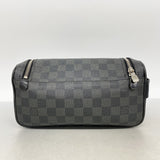【6id4867】ルイヴィトン ポーチ ダミエ・グラフィット トワレポーチ N47625 ブラック グレー【中古】メンズ