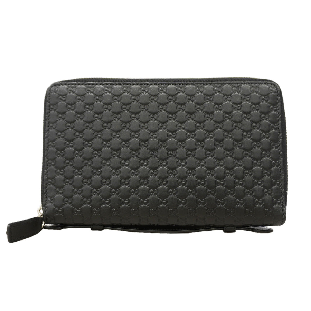 ★在庫処分★最終価格【6id4873】グッチ 長財布 マイクログッチシマ 449246 レザー ブラック シルバー金具【中古】メンズ