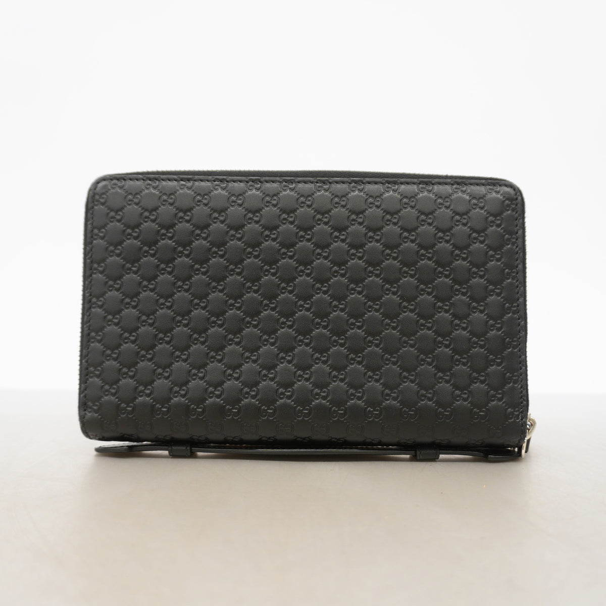 ★在庫処分★最終価格【6id4873】グッチ 長財布 マイクログッチシマ 449246 レザー ブラック シルバー金具【中古】メンズ