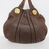 【6id4886】グッチ ハンドバッグ グッチシマ 197016 レザー ブラウン シャンパンゴールド金具 2wayバッグ【中古】レディース