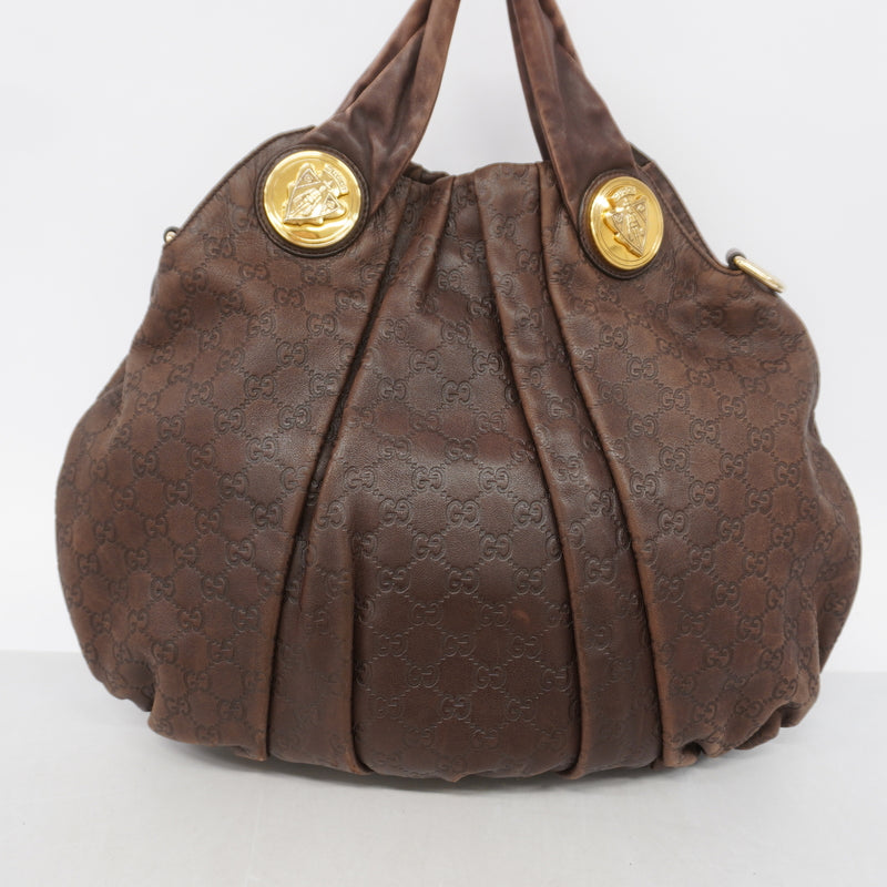 【6id4886】グッチ ハンドバッグ グッチシマ 197016 レザー ブラウン シャンパンゴールド金具 2wayバッグ【中古】レディース