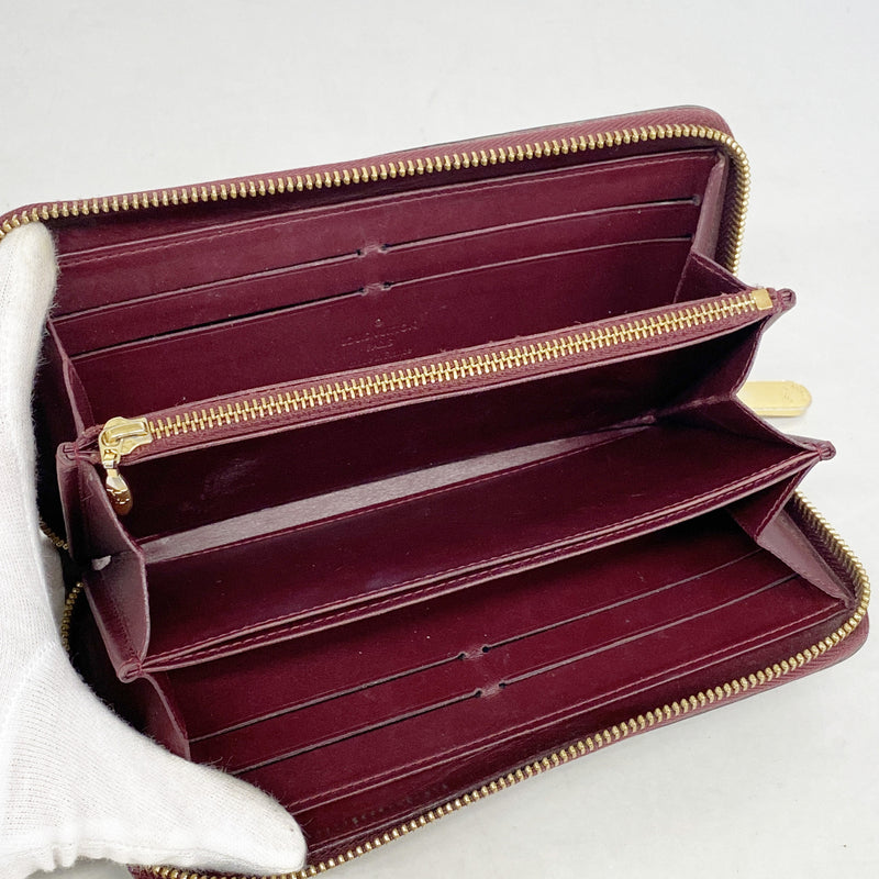 【6id4933】ルイヴィトン 長財布 ヴェルニ ジッピーウォレット M91536 ルージュフォーヴィスト【中古】レディース