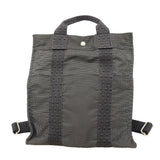 【6id4953】エルメス リュック・デイパック エールラインサックアドPM ナイロン グレー シルバー金具【中古】レディース
