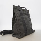 【6id4953】エルメス リュック・デイパック エールラインサックアドPM ナイロン グレー シルバー金具【中古】レディース