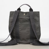 【6id4953】エルメス リュック・デイパック エールラインサックアドPM ナイロン グレー シルバー金具【中古】レディース