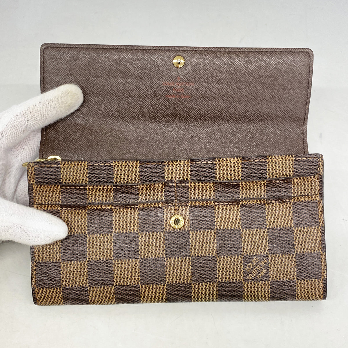 【6id4962】ルイヴィトン 長財布 ダミエ ポルトフォイユサラ N61726 エベヌ【中古】メンズ レディース ユニセックス