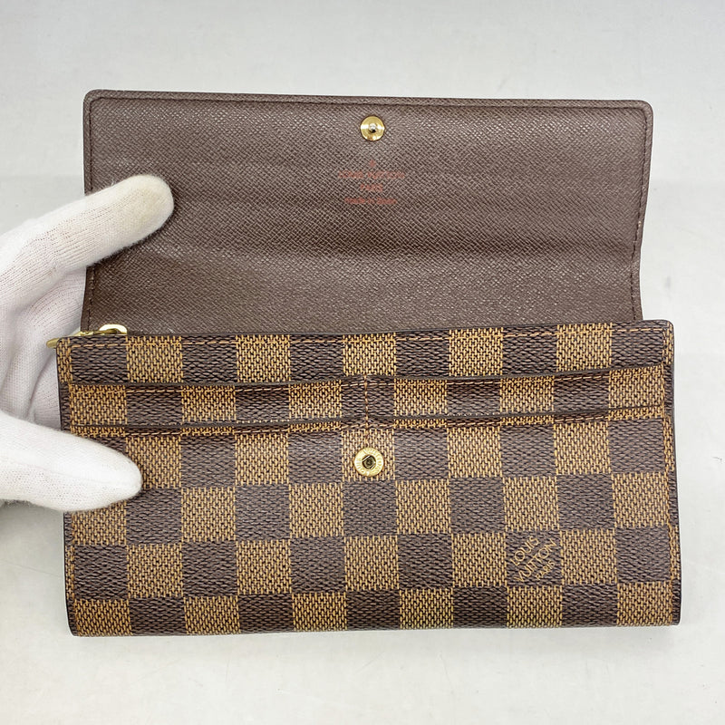 【6id4962】ルイヴィトン 長財布 ダミエ ポルトフォイユサラ N61726 エベヌ【中古】メンズ レディース ユニセックス