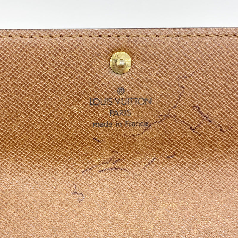 【6id4963】ルイヴィトン 長財布 モノグラム ポシェットポルトモネクレディ M61726 ブラウン【中古】メンズ レディース ユニセックス