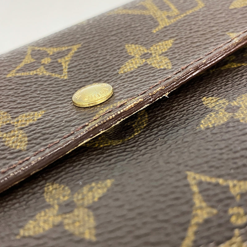 【6id4964】ルイヴィトン 長財布 モノグラム ポシェットポルトモネクレディ M61725 ブラウン【中古】メンズ レディース ユニセックス