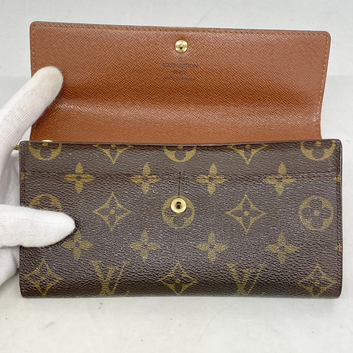 【6id4964】ルイヴィトン 長財布 モノグラム ポシェットポルトモネクレディ M61725 ブラウン【中古】メンズ レディース ユニセックス