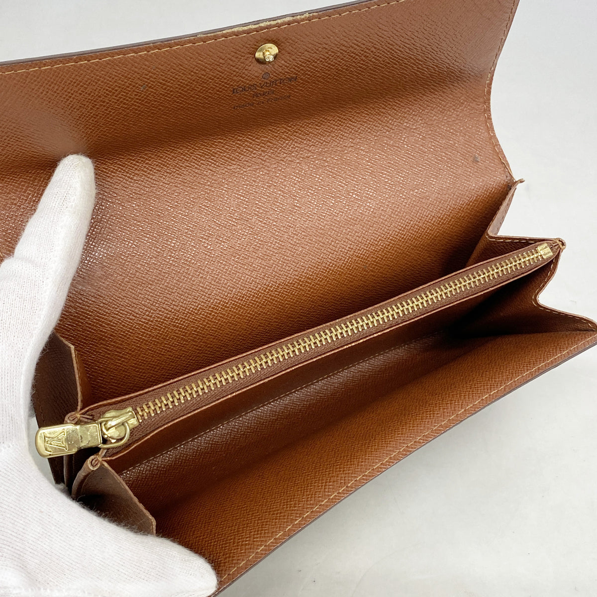 【6id4964】ルイヴィトン 長財布 モノグラム ポシェットポルトモネクレディ M61725 ブラウン【中古】メンズ レディース ユニセックス