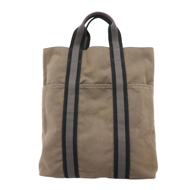 【6id4965】エルメス トートバッグ フールトゥカバス キャンバス グレー シルバー金具【中古】メンズ レディース ユニセックス