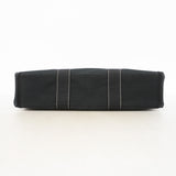 【6id4966】エルメス トートバッグ ドーヴィルMM キャンバス ブラック シルバー金具【中古】メンズ レディース ユニセックス
