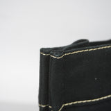 【6id4966】エルメス トートバッグ ドーヴィルMM キャンバス ブラック シルバー金具【中古】メンズ レディース ユニセックス